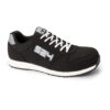 chaussure de sécurité noire et blanche pour homme en microfibre suédée