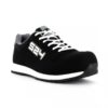 chaussure de sécurité noire et blanche pour homme en microfibre suédée