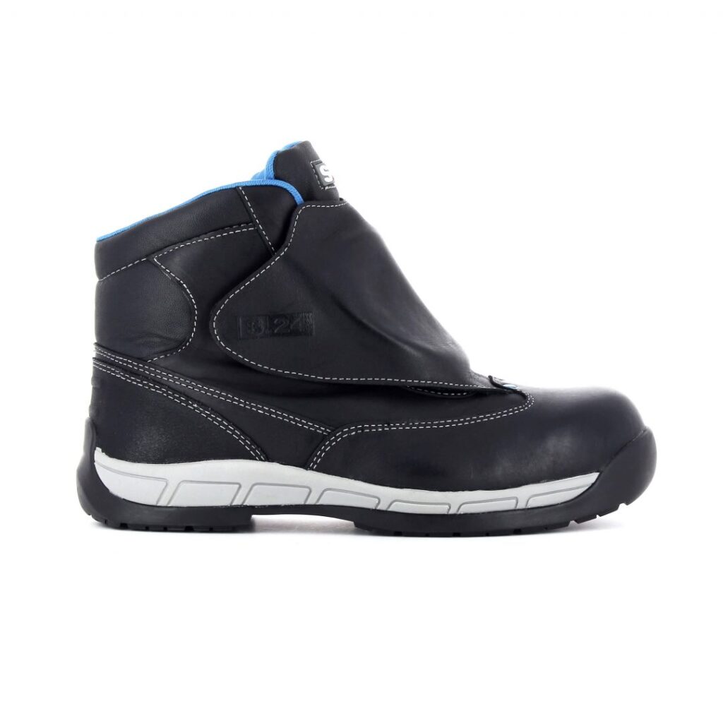 Chaussure de sécurité noire haute homme et femme S3 Norme WG résistante vue de profil