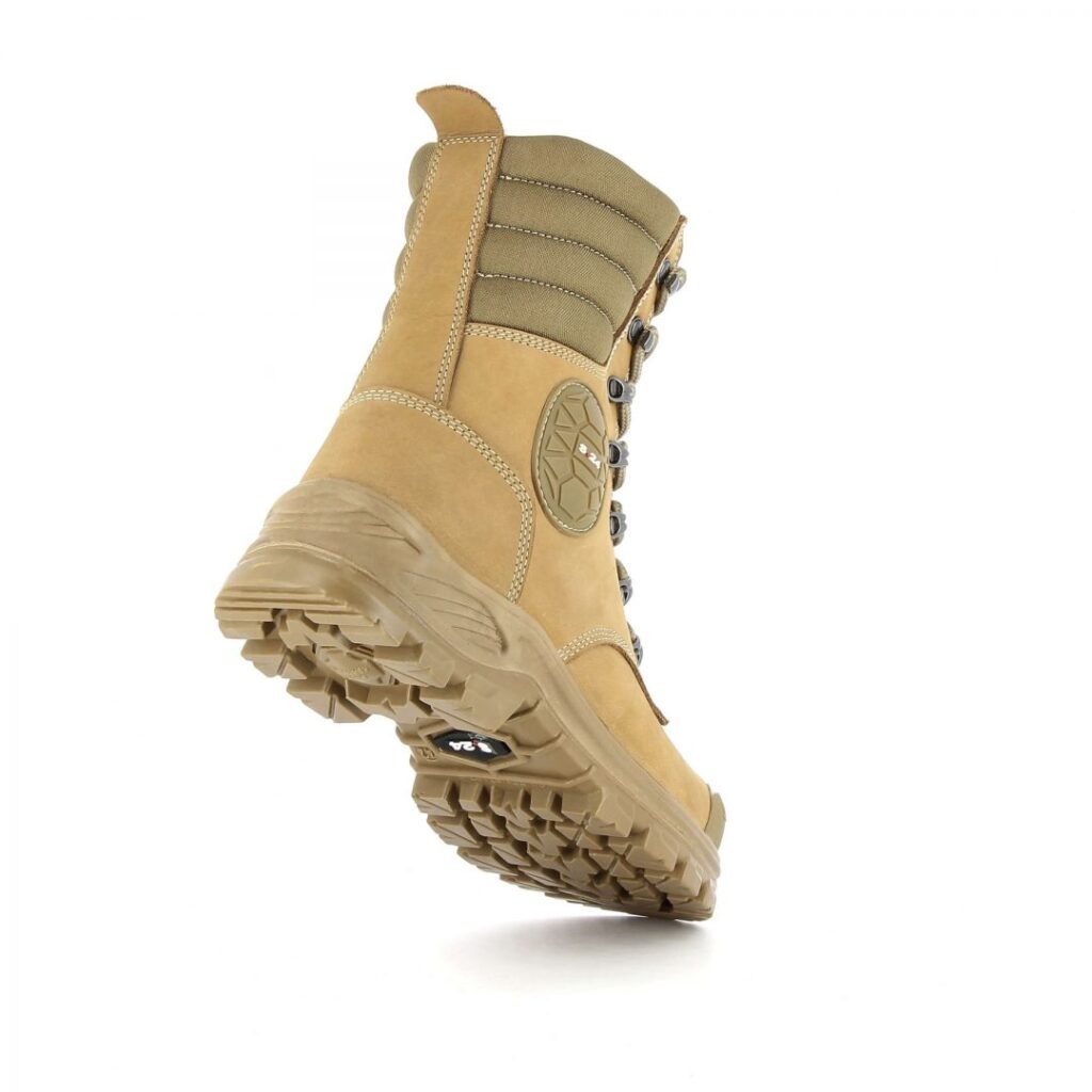 Rangers de sécurité camel beige haute homme S3 WR résistante vue 3/4 arrière