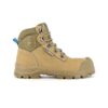 Chaussure de sécurité camel beige haute homme et femme S3 WR polyvalente vue de profil
