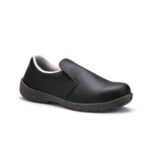 Mocassin de sécurité noir basse femme S3 HRO SRC hygiène vue de profil