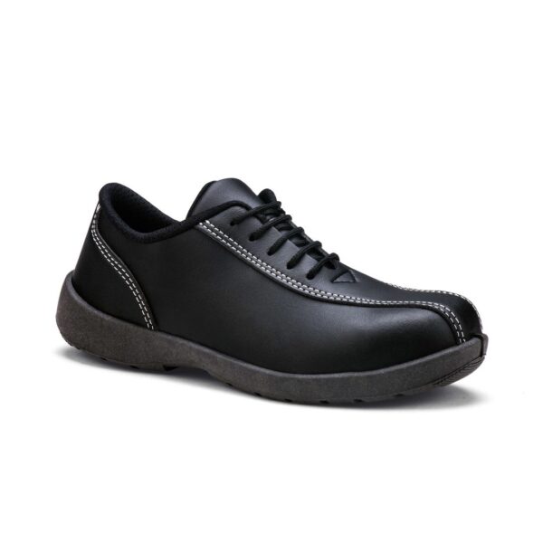 S.24 | Marie | MARIE NOIR S3 Chaussure de sécurité noire basse femme S3 hygiène vue de profil