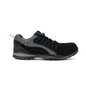 Chaussure de sécurité noire basse homme et femme S3 WR HRO polyvalente vue de profil
