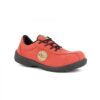Chaussure de sécurité rouge basse femme S1P élégante vue de profil