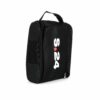 housse de chaussures noire avec logo blanc et rouge