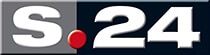 logo s.24 gris, rouge, blanc et noir