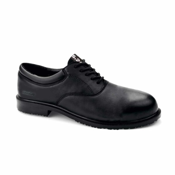 chaussure de sécurité basse en cuir de couleur noir