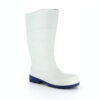 botte de travail en plastique blanche et bleu