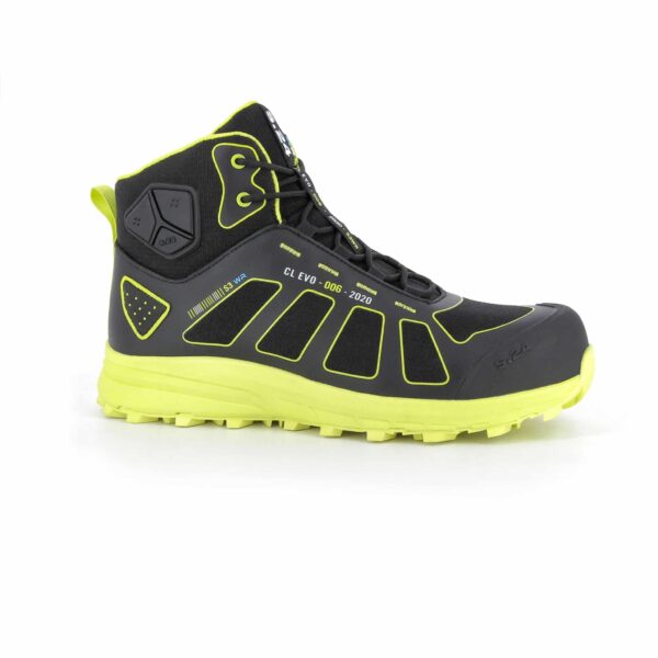 chaussure de sécurité noire et jaune montante