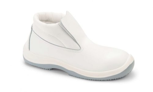 Mocassin de sécurité blanc haut homme S2 SRC hygiène vue de profil
