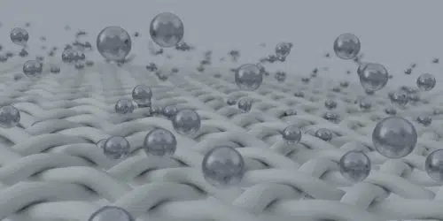 zoom sur textile avec bulles