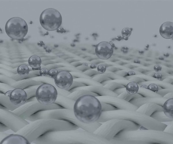 zoom sur textile avec bulles