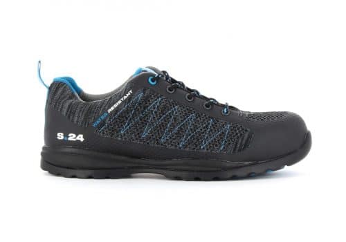 Chaussure de sécurité noire basse homme et femme S3 WR HRO sport tricot vue de profil