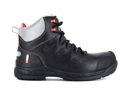 haussure de sécurité noire haute homme et femme S3 résistante vue de profil