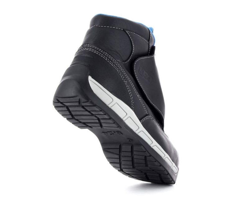 Chaussure de sécurité noire haute homme et femme S3 Norme WG résistante vue 3/4 arrière