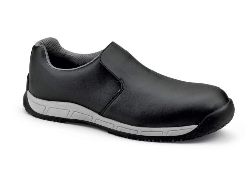 Mocassin de sécurité noir basse homme et femme S3 HRO SRC hygiène vue de profil