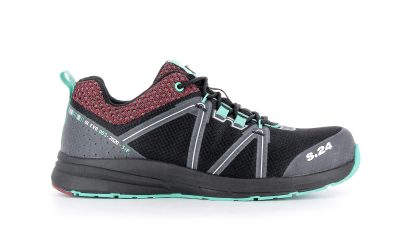 basket de sécurité noire, rouge et vert vue de profil