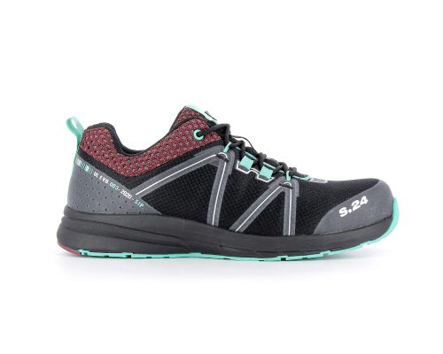 basket de sécurité noire, rouge et vert vue de profil