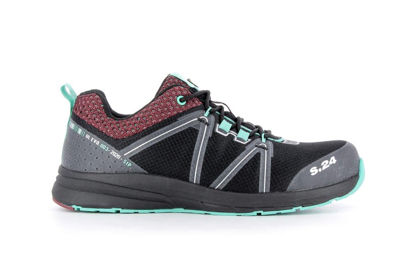 basket de sécurité noire, rouge et vert vue de profil