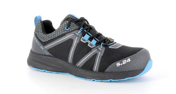 basket de sécurité noire, grise et bleu