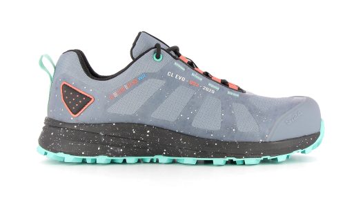 chaussure de sécurité bleu et noire vue de profil