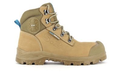 XPER TP S3-5802-S24-profil Chaussure de sécurité camel beige haute homme et femme S3 WR polyvalente vue de profil